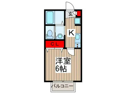 ステラ南鳩ヶ谷(1K/1階)の間取り写真
