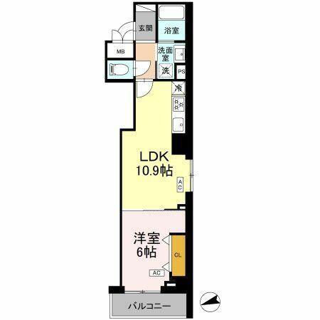 ロイジェント南池袋(1LDK/2階)の間取り写真