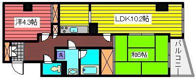 リリエンベルグ壱番館(2LDK/3階)の間取り写真