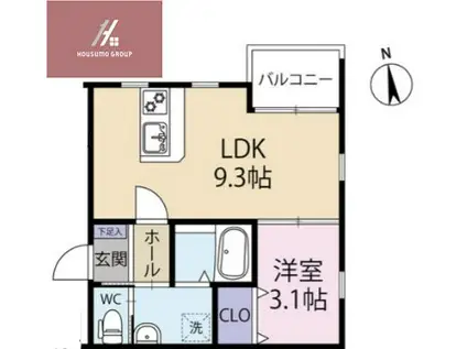 GRACE下六万寺(1LDK/1階)の間取り写真