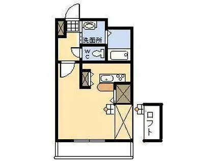 アスティオン青葉(ワンルーム/2階)の間取り写真