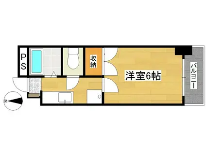 コーポミギワ(1K/4階)の間取り写真