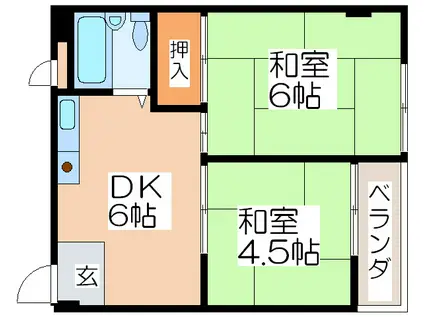 メゾン京橋(2DK/7階)の間取り写真