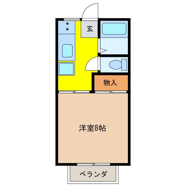 メゾン恵(1K/1階)の間取り写真