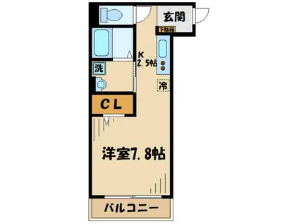 FIERTE(1K/2階)の間取り写真
