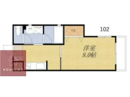 クリーンハイム千里山(1K/1階)の間取り写真