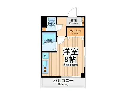 グランディオエスケー(ワンルーム/3階)の間取り写真