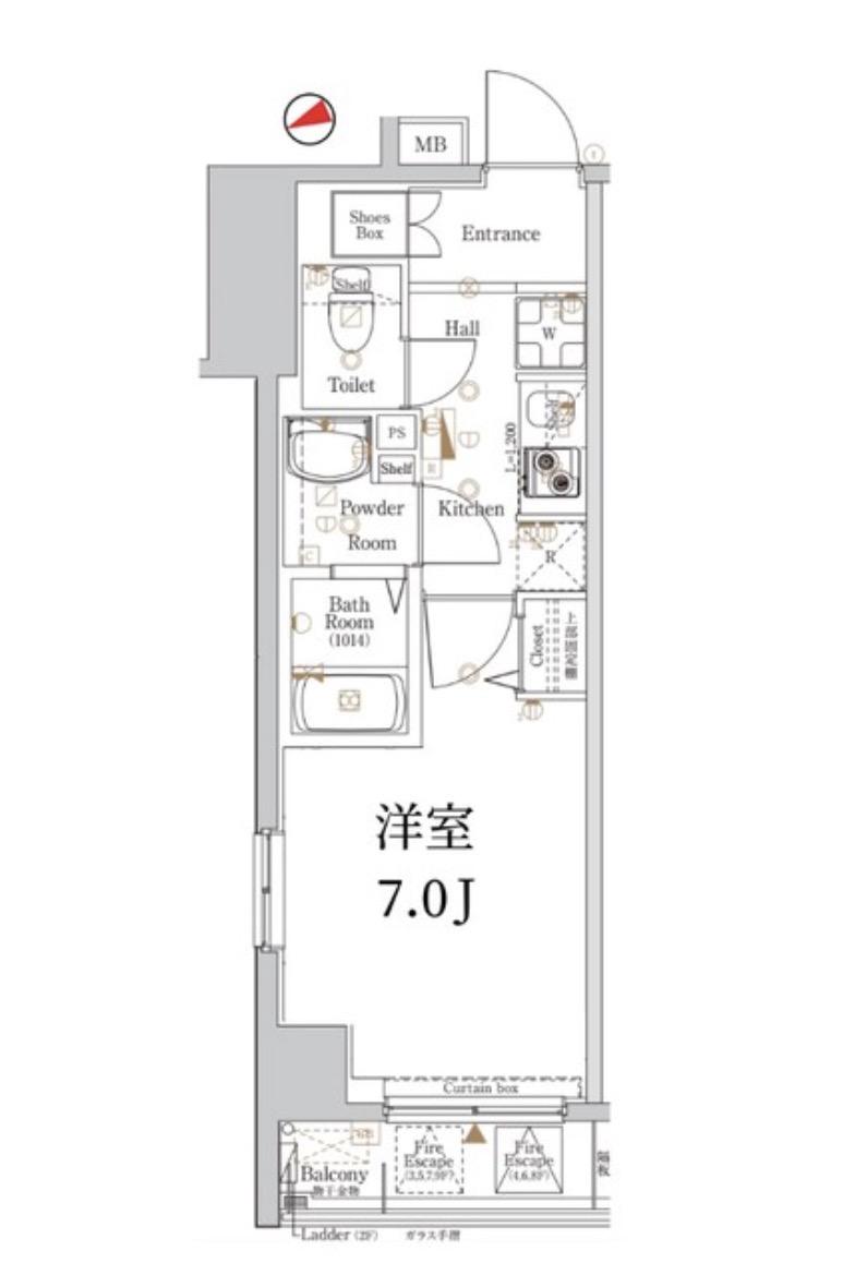 LOG銀座東(1K/9階)の間取り写真
