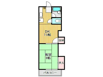 戸越ニューコーポ(1DK/2階)の間取り写真