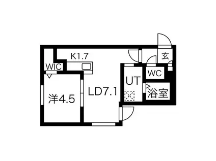 コローレN28W4(1LDK/4階)の間取り写真