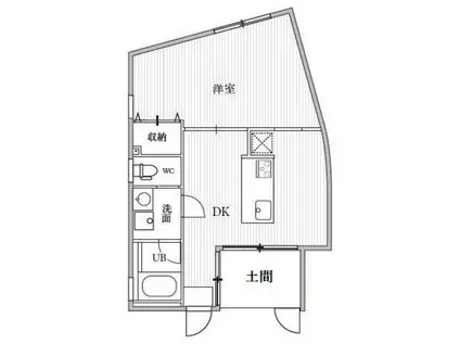 T′S CUORE BLISS 自由が丘(1DK/1階)の間取り写真