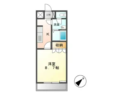 PEAR-COURT3(1K/2階)の間取り写真