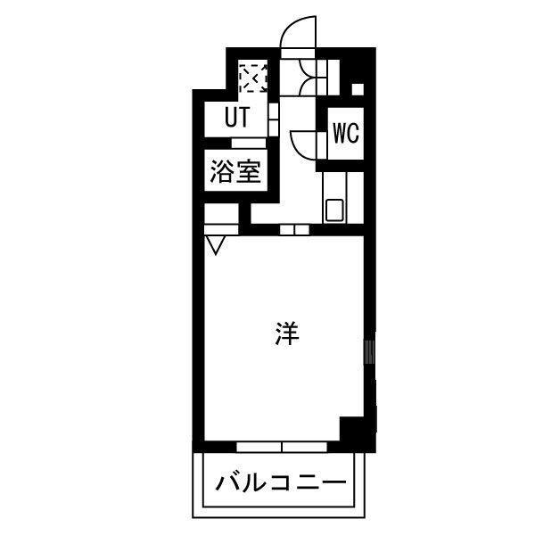 ブルーム土山(1K/4階)の間取り写真
