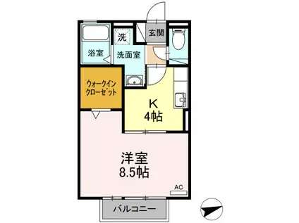 アドバンス小牧 A(1K/1階)の間取り写真