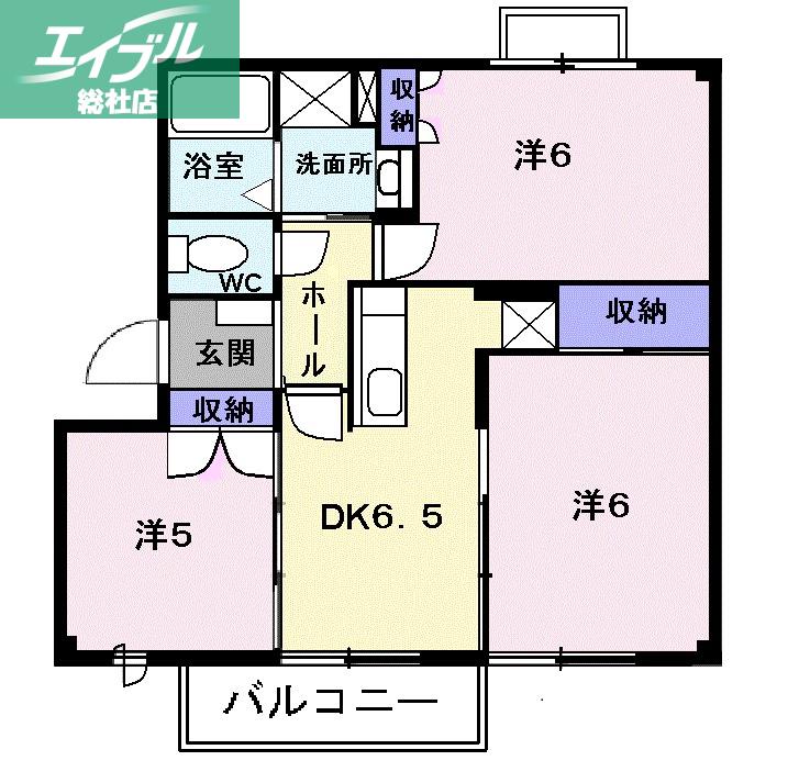 パストラルII(3DK/2階)の間取り写真