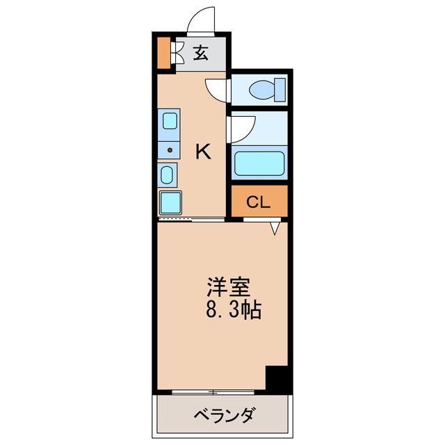 UNE SEMAINE(1K/5階)の間取り写真