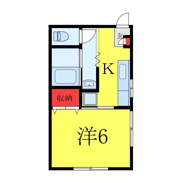 清水マンション(1K/4階)の間取り写真
