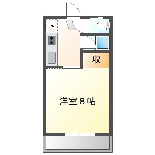 光ハイツA棟(1K/1階)の間取り写真