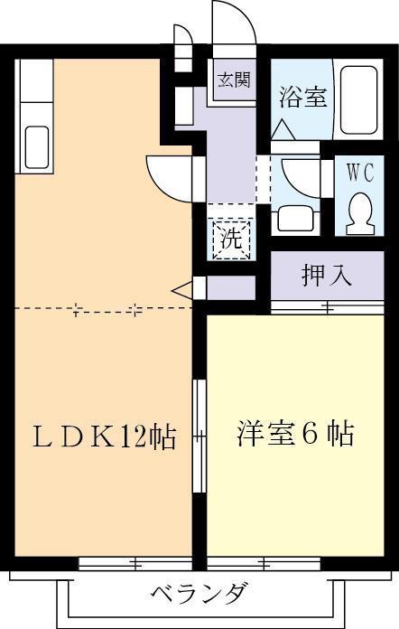サンビレッヂ愛宕B(1LDK/1階)の間取り写真