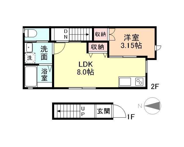 IRAVATI(1LDK/2階)の間取り写真