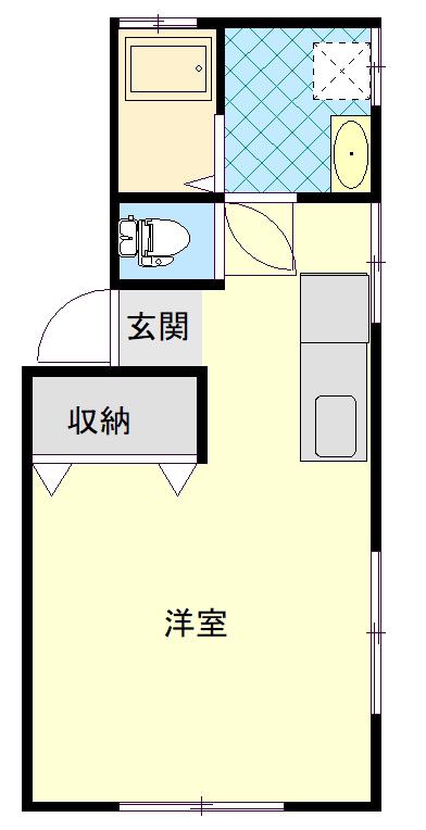 内藤アパート(ワンルーム/2階)の間取り写真