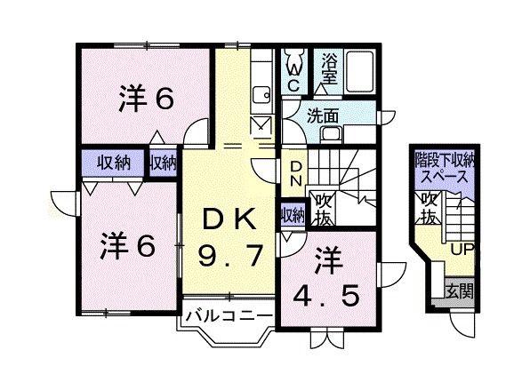 エターナル・パレスC(3DK/2階)の間取り写真