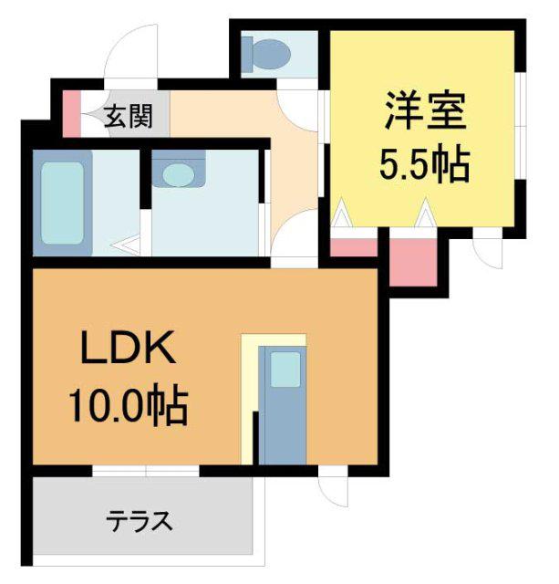プルミエール住吉(1LDK/1階)の間取り写真