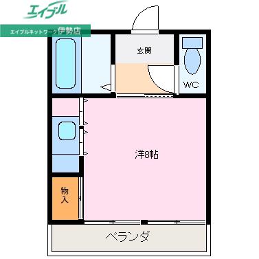 大海マンション(ワンルーム/1階)の間取り写真