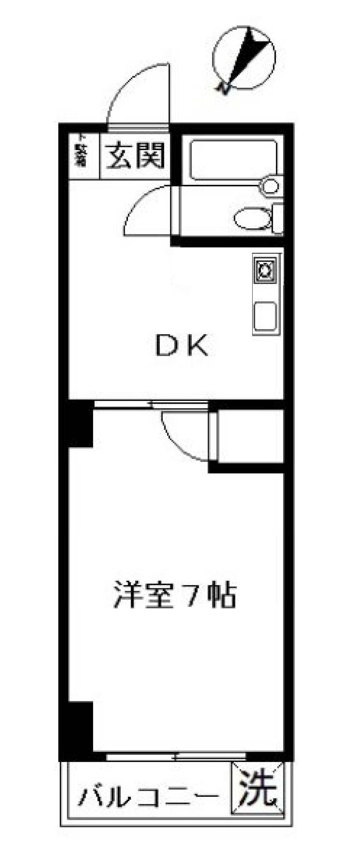 レグノスハラ(1DK/4階)の間取り写真