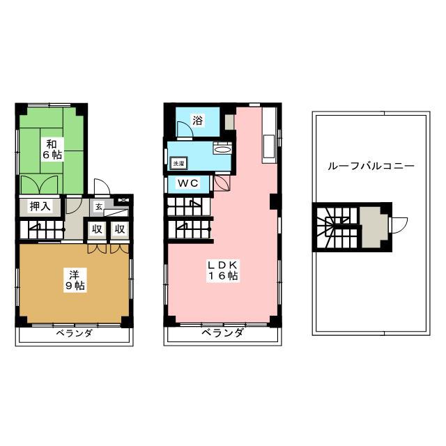 森ビル(2LDK/3階)の間取り写真