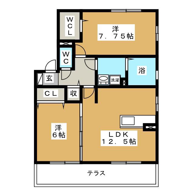 リビングタウン阿倉川 I(2LDK/2階)の間取り写真