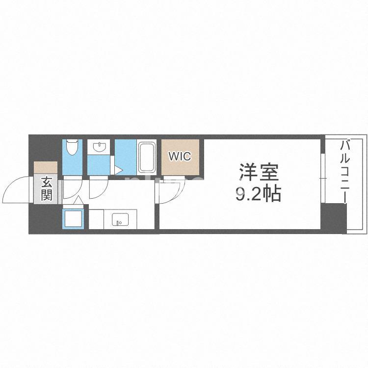 アーデンタワー靭公園(1K/6階)の間取り写真