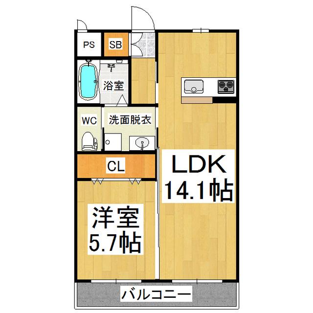 KFTマンション(1LDK/1階)の間取り写真
