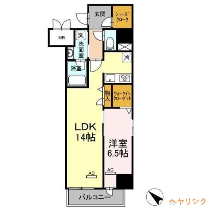 グランアビタシオンノリタケ(1LDK/2階)の間取り写真