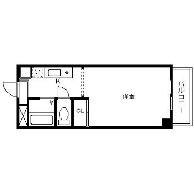 パルティール21(ワンルーム/2階)の間取り写真