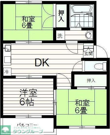 スプリングドエル(3DK/1階)の間取り写真