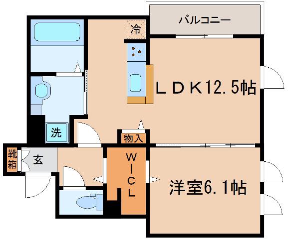 KITANO COLN(1LDK/3階)の間取り写真