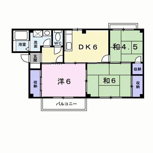 サンヴィレッジ上尾I(3DK/2階)の間取り写真