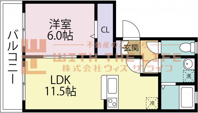 カトレアコート(1LDK/1階)の間取り写真
