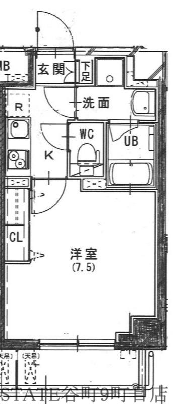 レグルス緑橋(1K/2階)の間取り写真