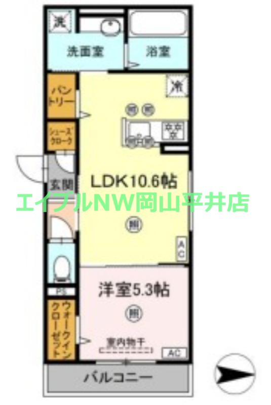 ラルゴ スターダスト(1LDK/3階)の間取り写真