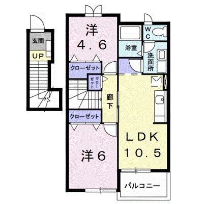 JR紀勢本線 印南駅 徒歩13分 2階建 築23年(2LDK/2階)の間取り写真