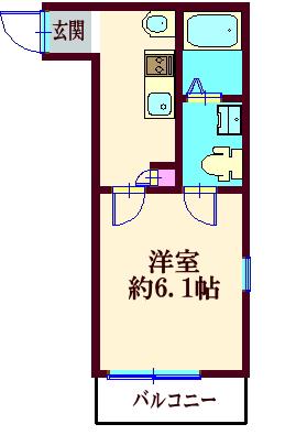 ESPERANZA(1K/2階)の間取り写真