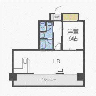 平岸2-10ビル(1LDK/8階)の間取り写真