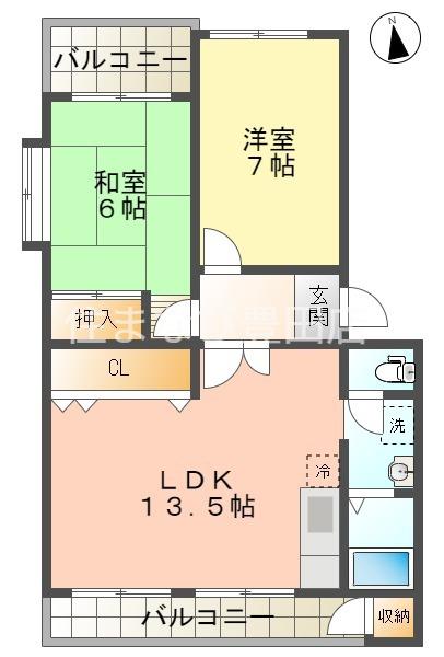 シティライフ(2LDK/2階)の間取り写真