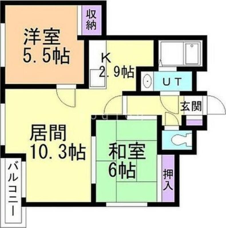 TRY COURT(2LDK/3階)の間取り写真