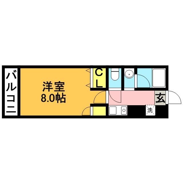アーバン21A(1K/2階)の間取り写真