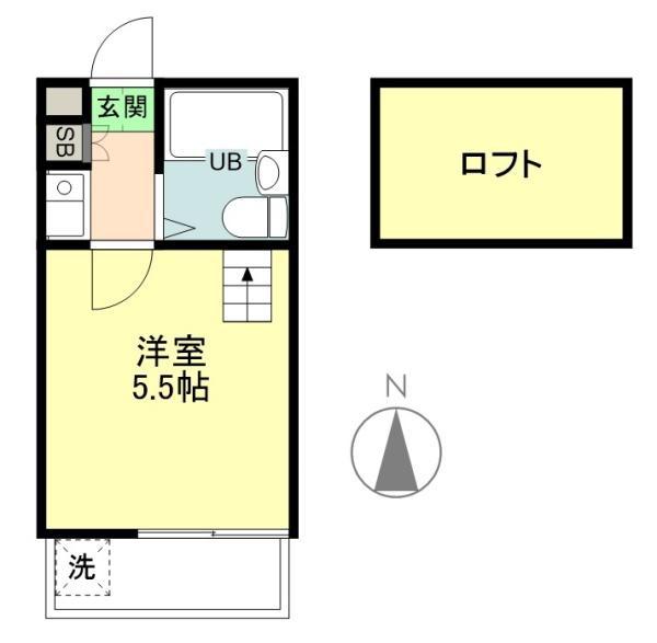 アネックス北浦和2期(1K/1階)の間取り写真