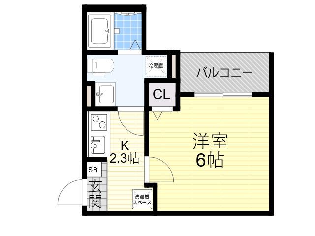 CRASTINE新森2丁目(1K/2階)の間取り写真