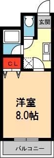 マサーレ川西(1K/3階)の間取り写真